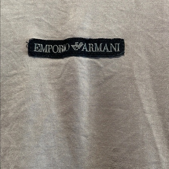 Emporio Armani Underwear Gray Black Trim Short Tight Fit Sleeve Unisex Tee - Picture 3 of 7